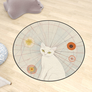 Alfombrillas personalizadas con diseño redondo de felpa de varios tamaños para habitaciones - Product Image 3