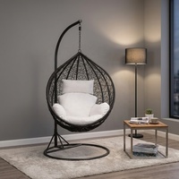 Fauteuil suspendu d'extérieur en rotin et osier, type chaise balançoire pour jardin, piscine et terrasse, fauteuil double
