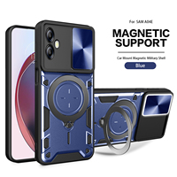 Coque de protection antichoc pour téléphone portable Samsung Galaxy A04E/A04/A04S, avec fenêtre coulissante, porte-anneau de luxe