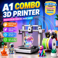 Bambi Lab A1 Combo Printer 3D FDM PLA Multi-Warna Kecepatan Tinggi Otomatis Penuh untuk Industri dengan Model Leveling Kondisi Baru