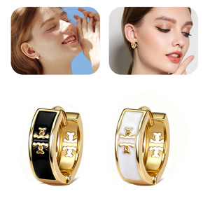 Bông tai tròn cao cấp lấy cảm hứng từ nhà thiết kế, kiểu dáng hình học, trang sức thời trang cao cấp, chất liệu đồng thau, thép không gỉ, hợp thời trang, sang trọng, thích hợp làm quà tặng - Product Image 1