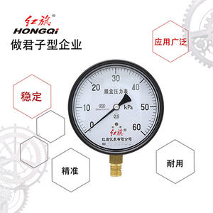 Manomètre à diaphragme Hongqi 150 mm M20, connexion 1,5, précision 2,5 pour pipeline de gaz naturel - Product Image 4
