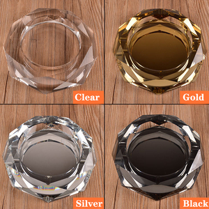 Wholesale Customized Octagon Crystal Glass Ashtray Round Pattern Smokeless Design for Home Office Custom Logo Shape <b>Smoke</b> Shops - Product Image 6
