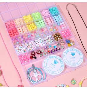 Wholesale Girls Jewelry Making <b>Kit</b> with Storage Box <b>DIY</b> Bracelet Necklace Set Non Toxic Beads and Charms Gift - Product Image 6