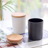Ensemble de couvercles en spirale en bambou et bois, personnalisable avec des couvercles en bois et en bambou, adapté aux pots à bougies en verre