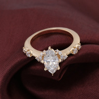 Bagues de Mariage en Or Luxe, Diamant Moissanite VVS, Coupe Marquise, Or Jaune 10K, Ensemble de Bijoux de Mariage, Bague de Fiançailles