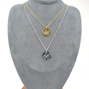 Yüksek Parlaklıkta Oyma Çiçek Desenli Titanyum Kolye Özel Altın Gümüş Renkli Paslanmaz Çelik Zincir Kolye - Product Image 2