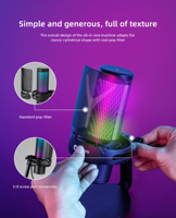 Microphone de jeu USB filaire léger à condensateur cardioïde en plastique GM7 avec support antichoc RGB pour ordinateur de bureau et streaming sur smartphone