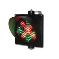 Flèche verte croix rouge de 300mm dans un feu de signalisation LED
