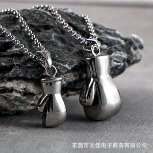 <b>Titanium</b> Steel Boxing Glove Pendant Necklace For Men SP491 SP901 Gift Jewelry - Product Image 2