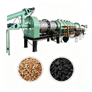 Four de carbonisation rotatif continu, équipement de carbonisation de biomasse, ligne de production de charbon de bois à partir de sciure de bois et de coques de noix de coco - Product Image 1