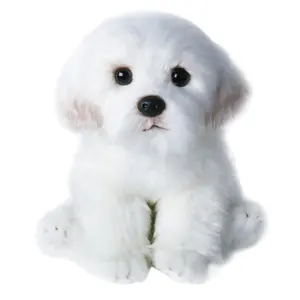 Fabriek Prijs 14 "Realistische Pluche Witte Maltese Hond Knuffeldier Puppy Hond Speelgoed Zachte Pluche Kussen Verjaardag Voor Kids