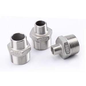 스테인레스 스틸 304 316 201 육각 니플 더블 링 광택 사각 헤드 파이프 피팅 스레드 외부 스레드 니플 - Product Image 6