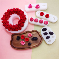 Moldes de Silicona para Fondant de Azúcar con Forma de Frutas 3D, 4 Tipos, Mini, Lindos, Hechos a Mano, para Decoración de Pasteles y Repostería