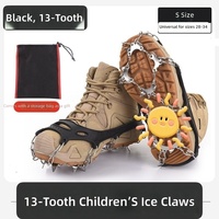 Crampons pour enfants à 11/13 dents, antidérapants, en TPE, pour la randonnée en extérieur sur neige, couvre-chaussures cloutés, chaînes à crampons, bottes de neige