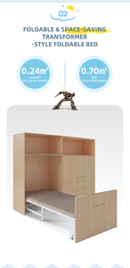 <span class=keywords><strong>Armario</strong></span> Cama Plegable Multifuncional con Diseño Cómodo en MDF para la Siesta de Niños Pequeños, Guarderías, Escuelas y Centros de Cuidado Infantil - Product Image 2