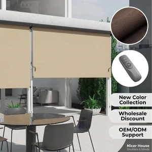Stores à enroulement OEM pour pergola extérieure, stores manuels à fermeture éclair <span class=keywords><strong>avec</strong></span> protection contre le vent pour ombrage <span class=keywords><strong>latéral</strong></span> - Product Image 4