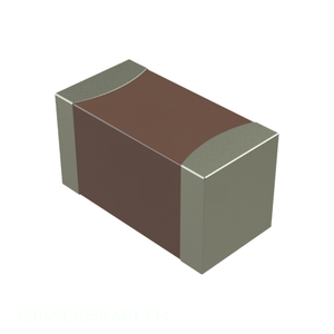 Condensateur céramique MLCC 1 µF 50V X7R 1206 (3216 métrique) à montage en surface, référence 12065C105KAR1-EM - Product Image 1