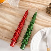 Weihnachtsbaum-förmige Paraffin-Wachskerzen, handgefertigt, lang, für Weihnachtsfeiern, Feiertagsversammlungen, Heimdekoration, stimmungsvoll