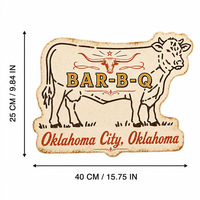 Plaque en métal gaufrée vintage Bar-B-Q Longhorn Cow Oklahoma City pour décoration murale de restaurant, personnalisable, fabrication OEM directe d'usine