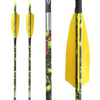 Flèches en carbone pour tir à l'arc, ID 6,2 mm, Spine 300-600, Plumes de dinde de 4 pouces pour arcs composés et classiques, Chasse et sports de tir en extérieur