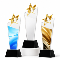 Trophée en cristal personnalisé en métal, design étoile à cinq branches créatif, finition premium, gravé pour la compétition annuelle 'Étoile Créative'