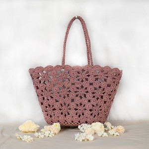 Bolso de <span class=keywords><strong>Ganchillo</strong></span> de Gran Capacidad, Color Sólido, Diseño Calado, Bolso de Mano de <span class=keywords><strong>Ganchillo</strong></span> Moderno, Estilo Mori Minimalista, Bolso de Vacaciones - Product Image 5