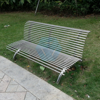 Banc de parc extérieur moderne en acier galvanisé et aluminium - Durable, résistant à l'eau, écologique