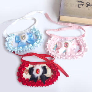 ผ้าเช็ดน้ำลายสัตว์เลี้ยง ลายการ์ตูนดอกไม้น่ารัก ทำจากเส้นใยโพลีเอสเตอร์ สำหรับสุนัขและแมว ใช้เป็นผ้ากันเปื้อนและผ้าพันคอ - Product Image 1