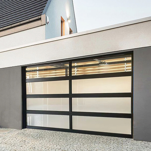 ประตูโรงรถกระจกสไตล์โมเดิร์น ประตูโรงรถแบบแบ่งส่วนอะลูมิเนียมฝ้า ขายส่ง - Product Image 3