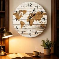 Horloge murale en quartz à mécanisme silencieux en bois MDF, décoration d'intérieur personnalisée Art Déco OEM, décoration de salon