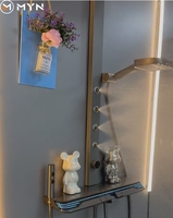 Ensemble de douche mural apparent avec robinetterie de salle de bain, système de massage dorsal intelligent à LED, couleur blanc métallisé, tendance TikTok