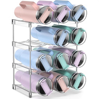 Support à Gobelets Détachable en Plastique Transparent, Porte-Bouteilles Empilable, Type Autoportant, Rangement Minimaliste Moderne