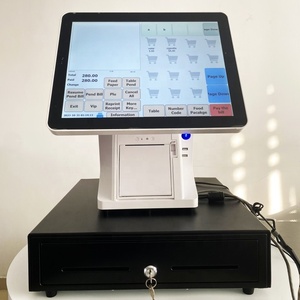 15 + 15 inch tất cả-trong-một màn hình cảm ứng tiền mặt đăng ký POS hệ thống với 80 mét Máy in nhiệt 2D Scanner - Product Image 3