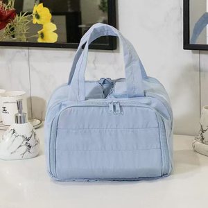 Bolsa de Maquillaje de Gran Capacidad, Moderna y Bonita, de Pana, con Cierre y Asas, para Organizar Artículos de Tocador, para Mujeres y Niñas, con Letras de Poliéster - Product Image 5