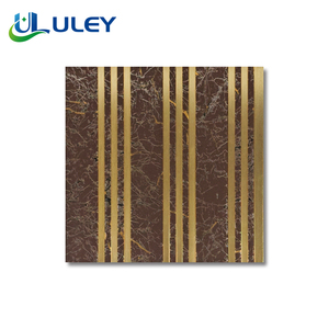 Panneau mural <span class=keywords><strong>en</strong></span> PS imitation marbre de luxe moderne avec bande métallique dorée, revêtement mural <span class=keywords><strong>en</strong></span> polystyrène imperméable pour salon - Product Image 3