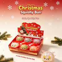 Jouet de moulage amusant en forme de Baozi gommeux de Noël de 8,5 cm avec cuiseur vapeur pour soulager le stress, pour les 5-14 ans et plus, fabriqué en Chine