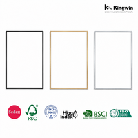 Cadre photo rectangulaire en alliage d'aluminium écologique Kingwin BSCI EDUR, vente en gros, noir mat, or brossé, argent
