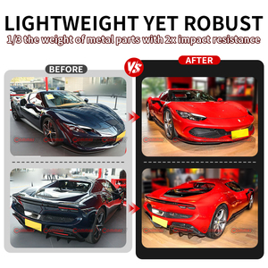 High Quality Dry Carbon Fiber Body Kit for Ferrari 296 GTB OEM Style Front Wrap Angle Side Skirts Rear <b>Diffuser</b> Bodykit - Product Image 2