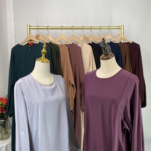 Nouvelle robe simple pour femmes, en tissu Nida doux, avec fermeture éclair avant pratique, robe longue ample pour allaitement, vêtements islamiques musulmans, Abaya 6822 # - Product Image 3