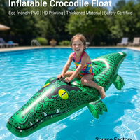 Jouet gonflable en forme de crocodile pour la piscine, radeau de natation en PVC épaissi, pour les activités aquatiques estivales à la plage et aux fêtes de piscine