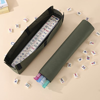 Sac de transport portable 3-en-1 pour Mahjong : rangement pour tuiles, supports, tableau de scores, dés et tous les accessoires de jeu – Idéal pour les voyages