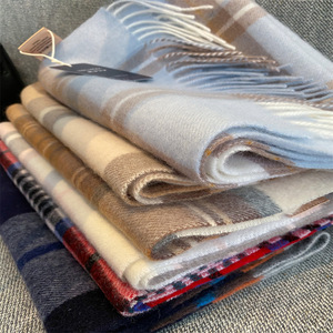 Haute qualité hommes motif à carreaux hiver cachemire écharpes noir blanc noël rouge Plaid 100% laine châles écharpe pour les femmes - Product Image 3