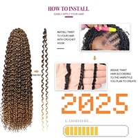 Cheveux synthétiques pré-bouclés Passion Twist de 18 pouces pour tresses bohèmes, cheveux pré-torsadés Passion Twist