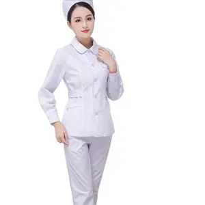 Split nurse uniform long sleeve Outfits small round neck square round neck doll collar nurse uniform women short sleeve summer