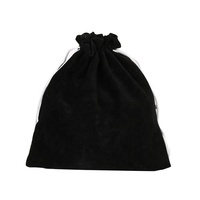 Pochette à bijoux en velours personnalisée écologique avec cordon de serrage, en tissu suédé double face, estampage argenté, pour rangement de colliers et lunettes