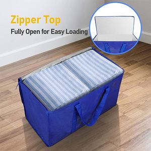 Eco-Friendly Household Heavy Duty Quilt Storage Bag Large Moving Bag Storage Organizer <b>Mattress</b> Reusable Storage Bags - Product Image 2