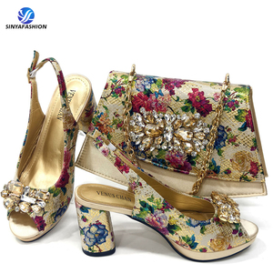 Set di borse per scarpe italiane di alta qualità per donne e feste africane Set di scarpe e borse Sinya vendita calda - Product Image 5