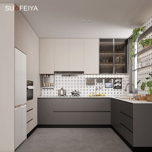 Sofeyia Hiện đại chất lượng cao melamine particleboard trắng và xám mềm đóng tủ bếp - Product Image 1