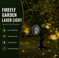 Lumière laser de jardin Firefly, jaune, effet dynamique et vibrant, étanche IP65, télécommande pour cour, pelouse, camping, parc à thème, allée
